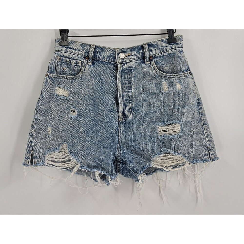 Pacsun High Rise Icon Button Fly Denim Cutoff Shorts Light Wash Size 28